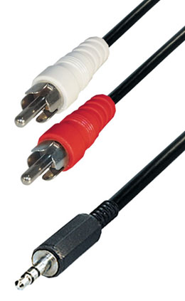 Kabel 3,5mm stereo-m / 2 CINCH-m  5m AUX