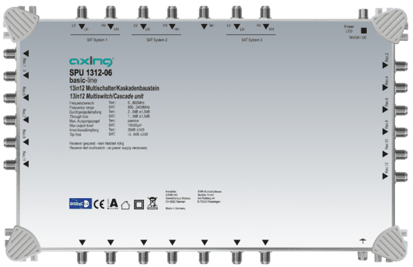 Multiswitch 13/12 basic line AXING SPU 1312-06