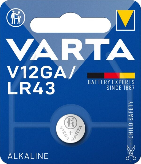 Baterija 1,5V LR43 AG12 V12GA Varta